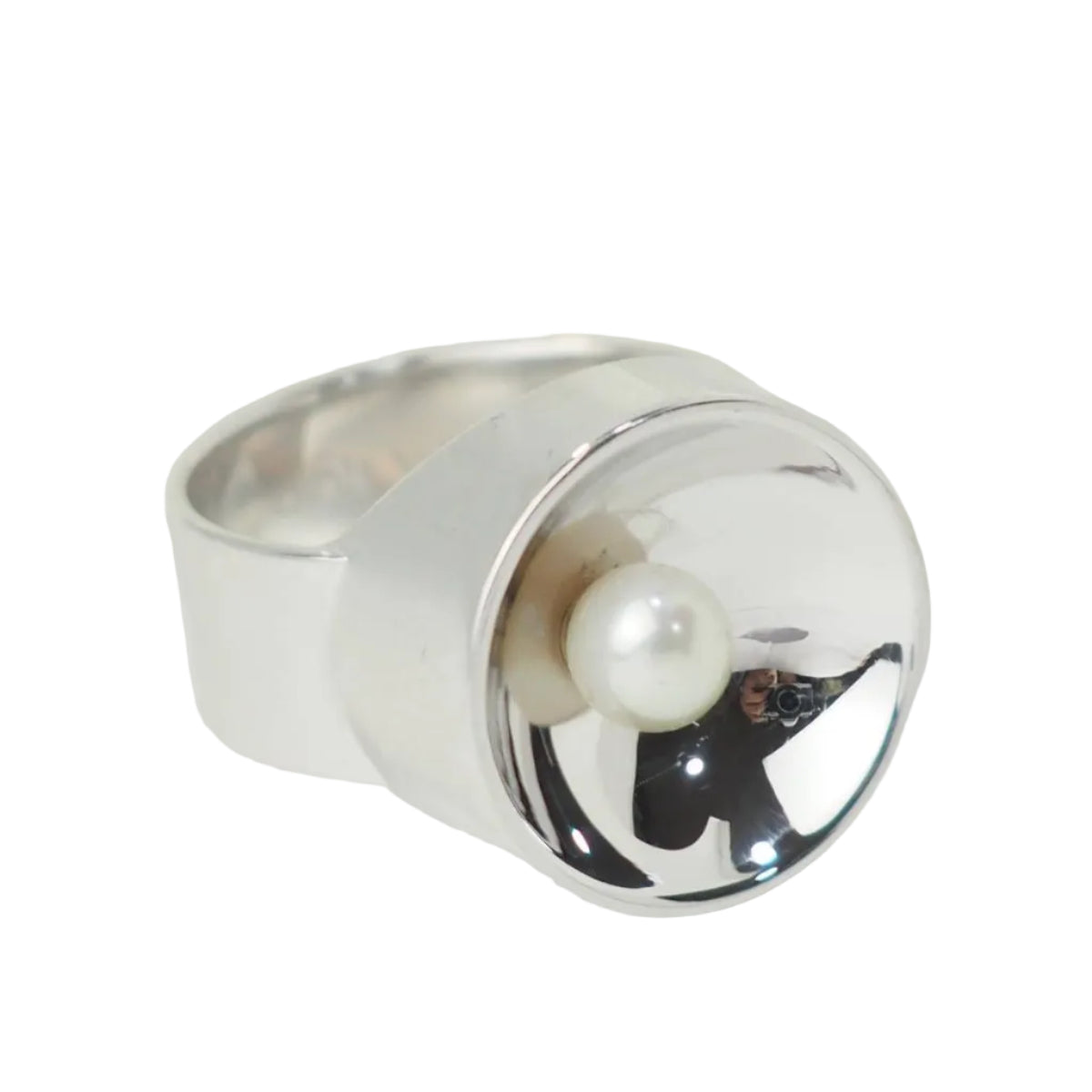 Bague DINH VAN vintage en or blanc et perle