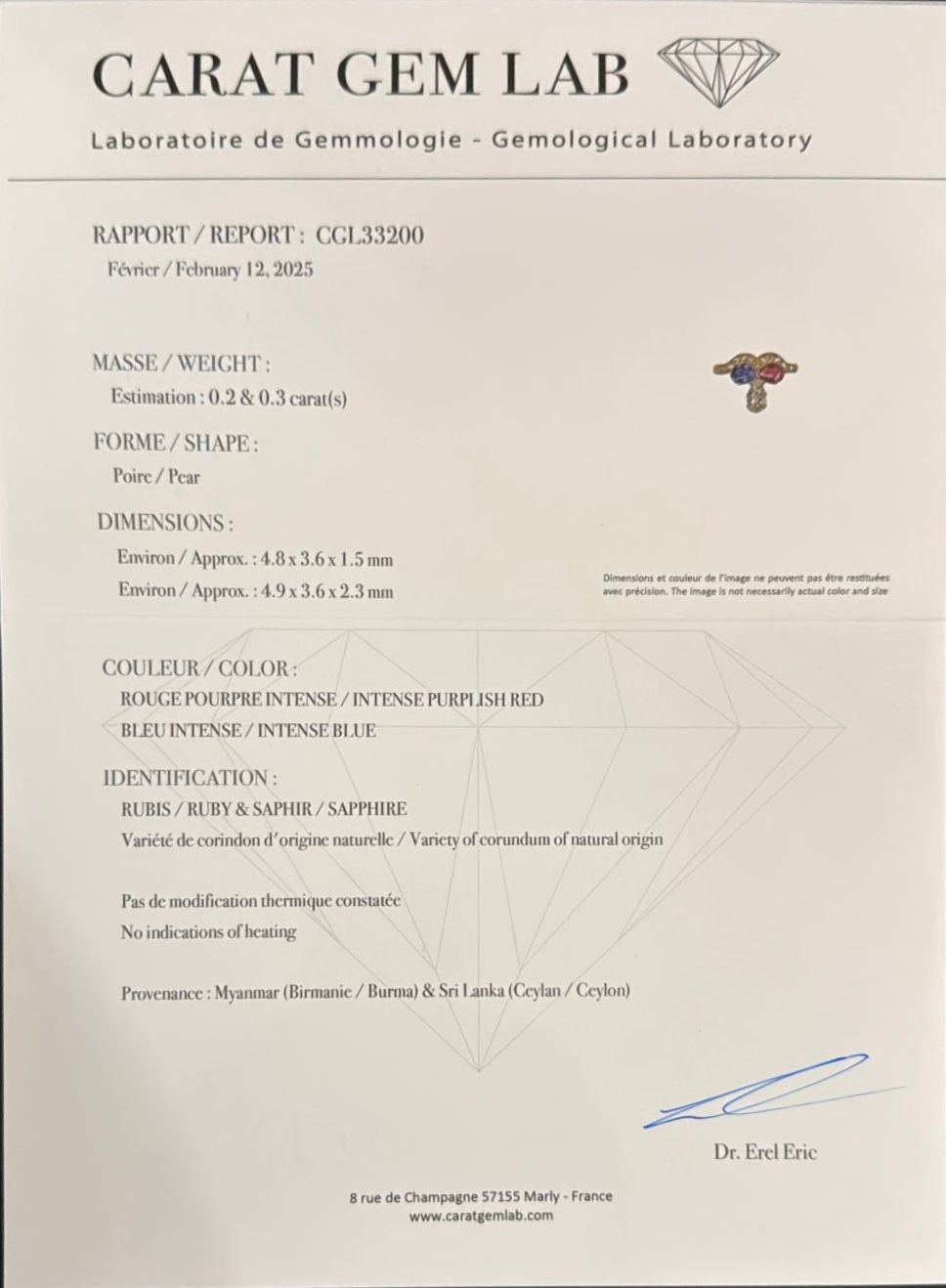 Ring XIXème - Yellow gold, diamonds, ruby and sapphire.