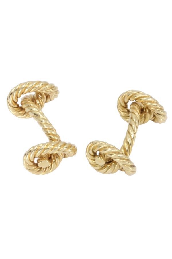 Boutons de manchettes HERMÈS Noeuds en or jaune
