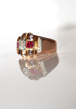 Ruby diamond tank ring