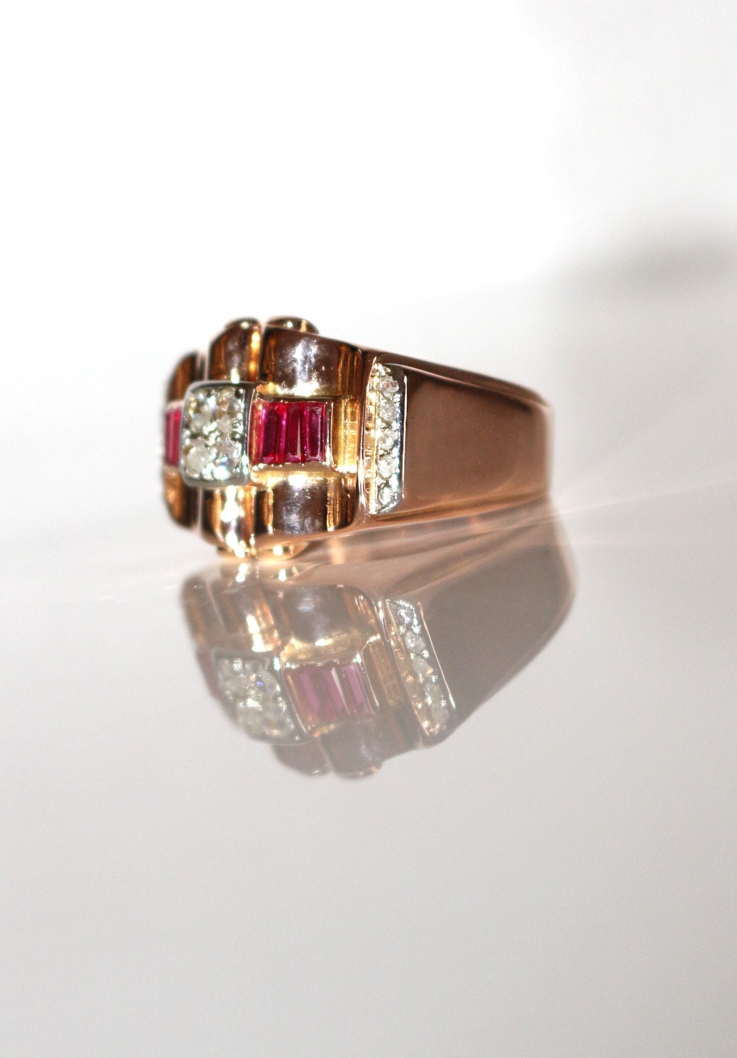 Ruby diamond tank ring