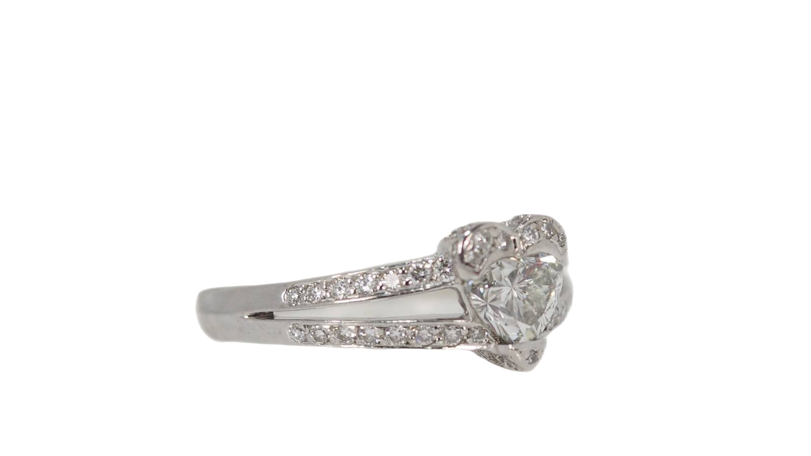 White gold and diamond ring