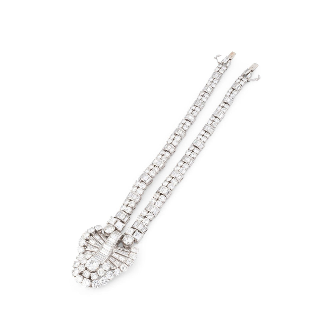 Platinum and diamond necklace, convertible 