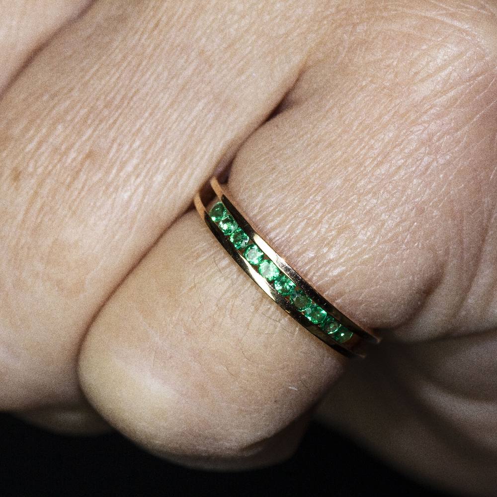 Emerald wedding band