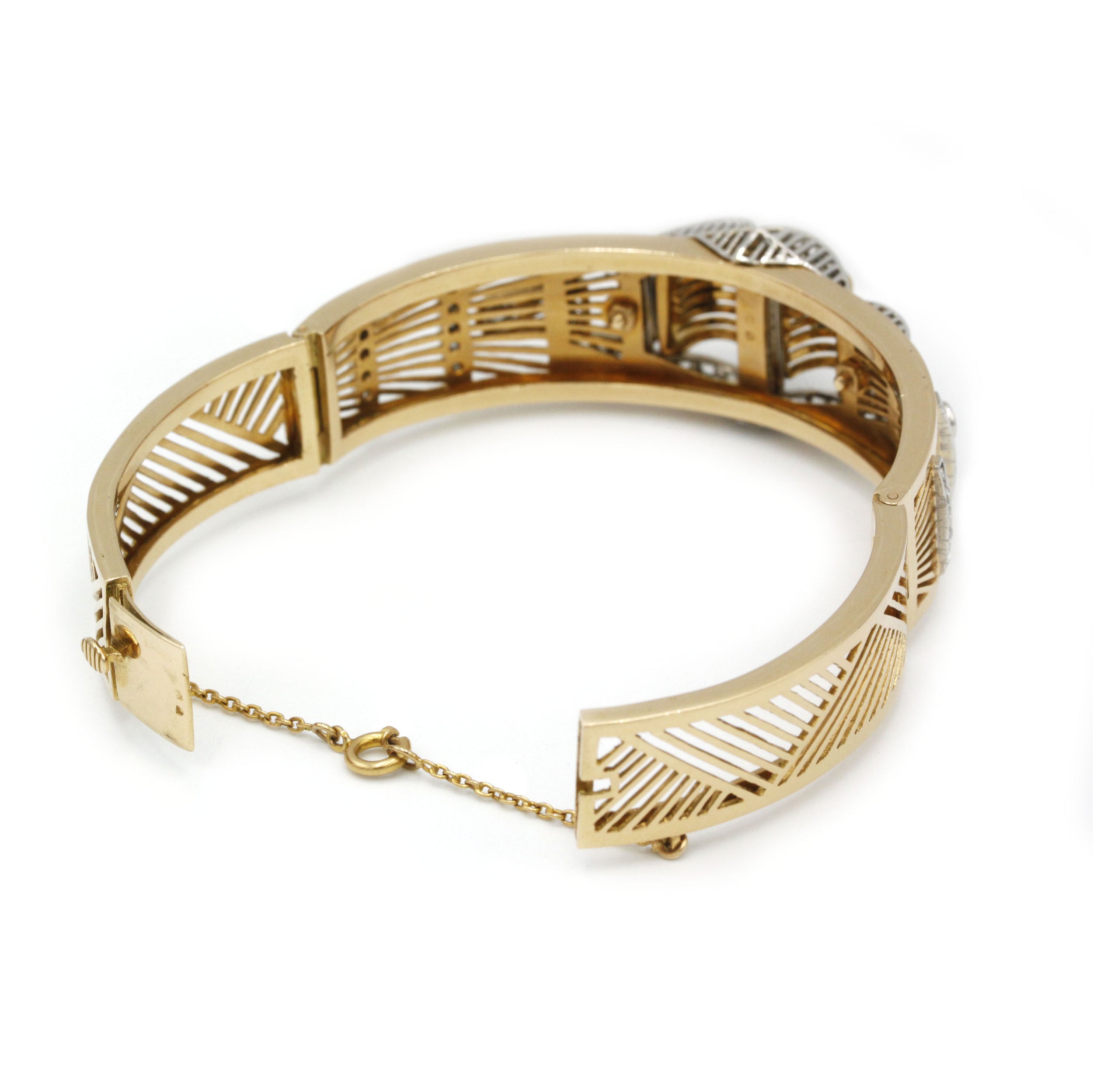 Bracelet TANK - Or, Platine & Diamants