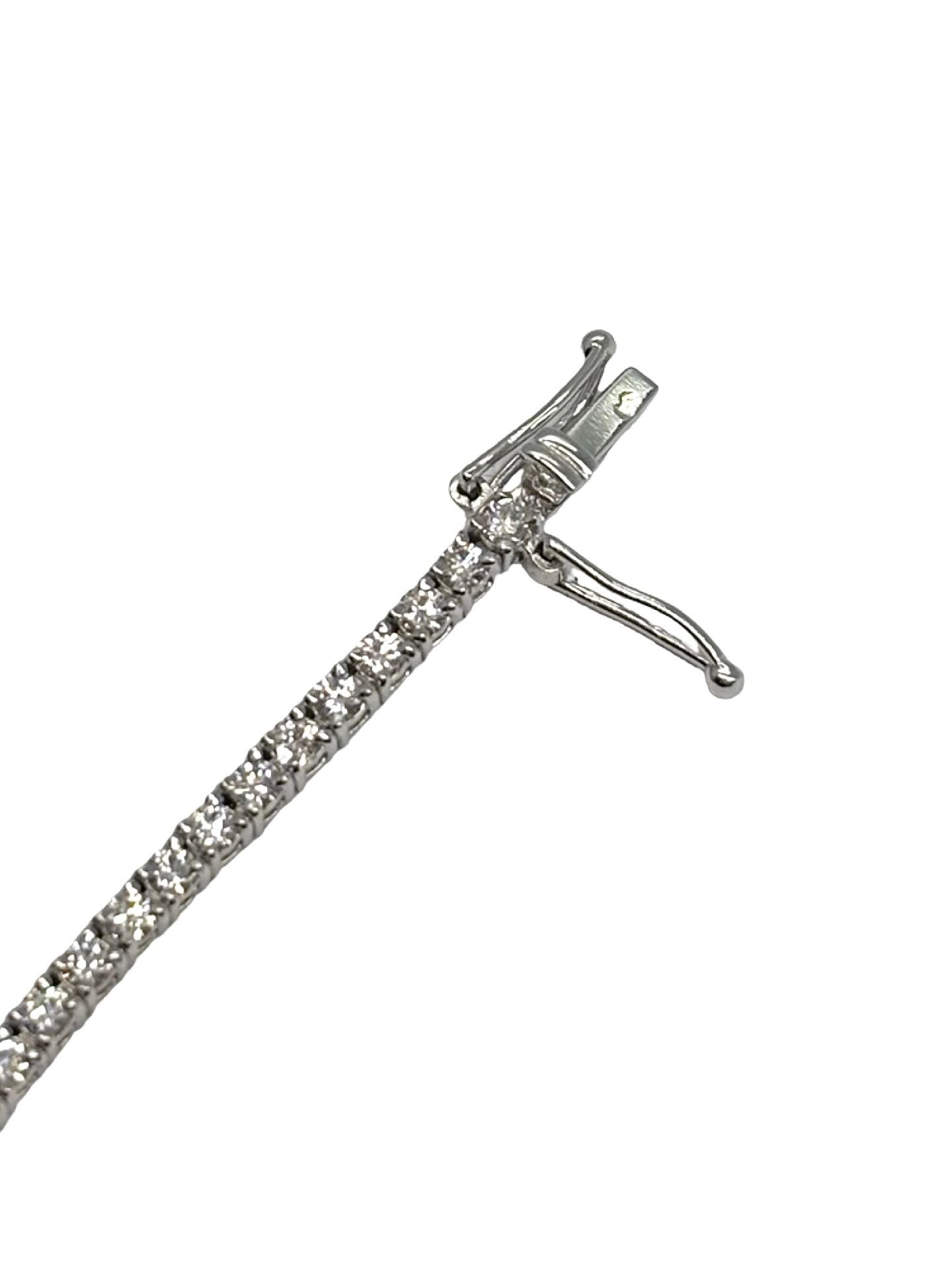 Bracelet rivière or blanc et diamants 1,80 ct