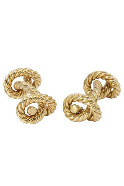 Boutons de manchettes HERMÈS Noeuds en or jaune