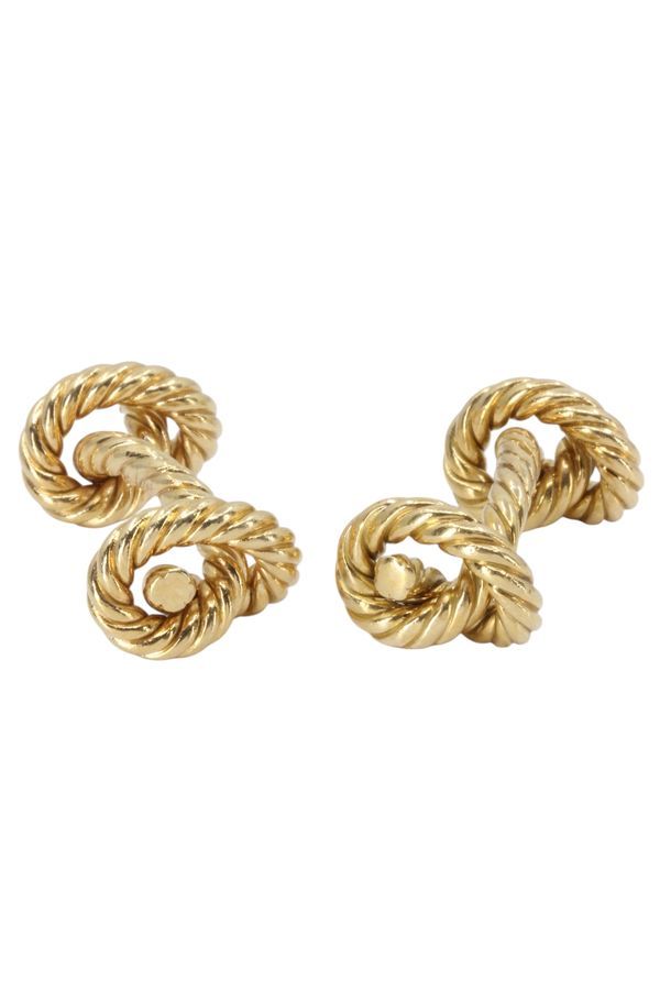 Boutons de manchettes HERMÈS Noeuds en or jaune