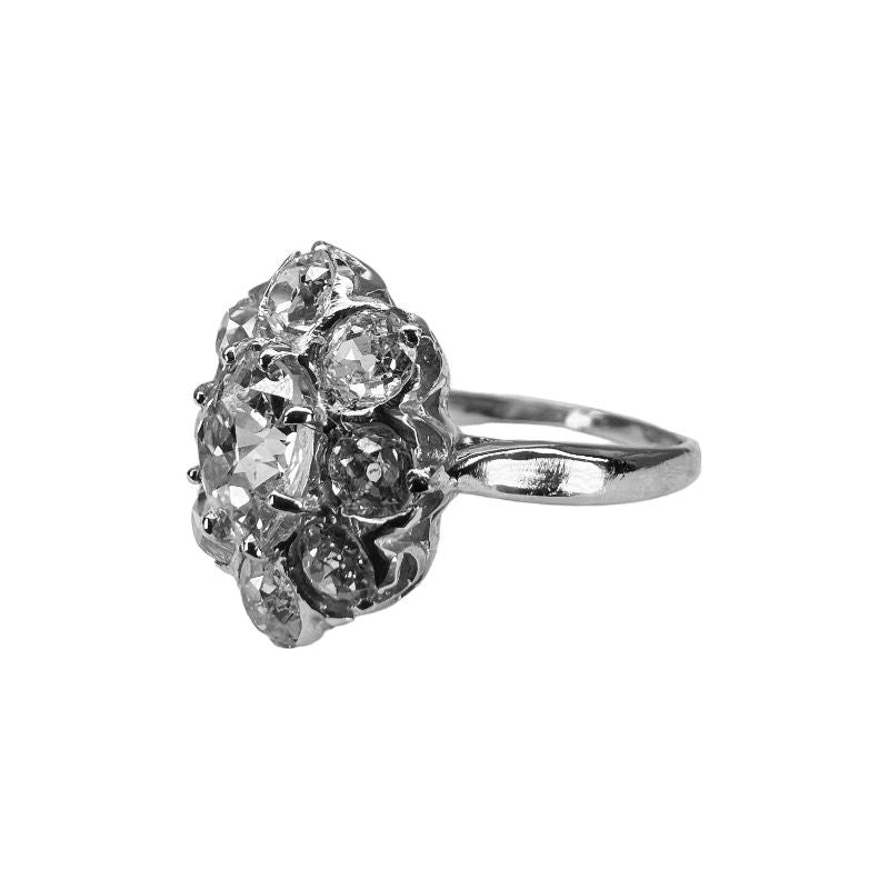 Bague Marguerite en or blanc et diamants