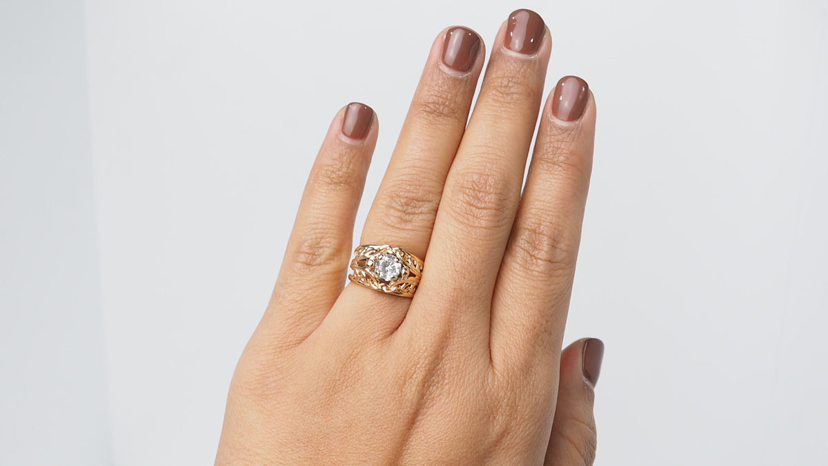 Antique rose gold and diamond ring 