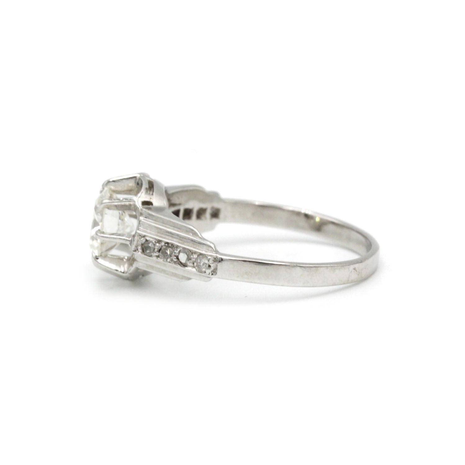 Solitaire accompagné - Platine & Diamants