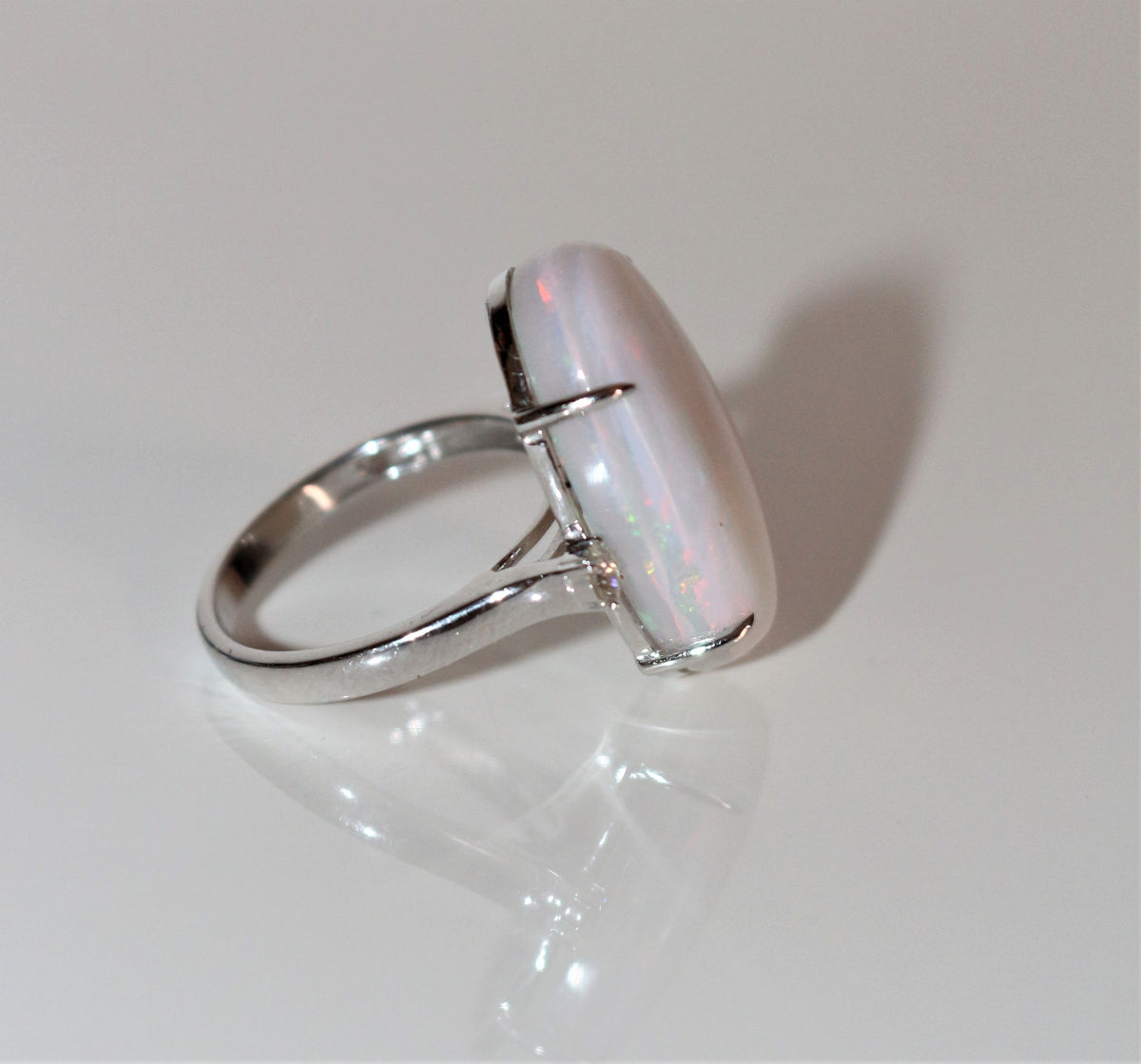 Australian White Opal Cocktail Ring