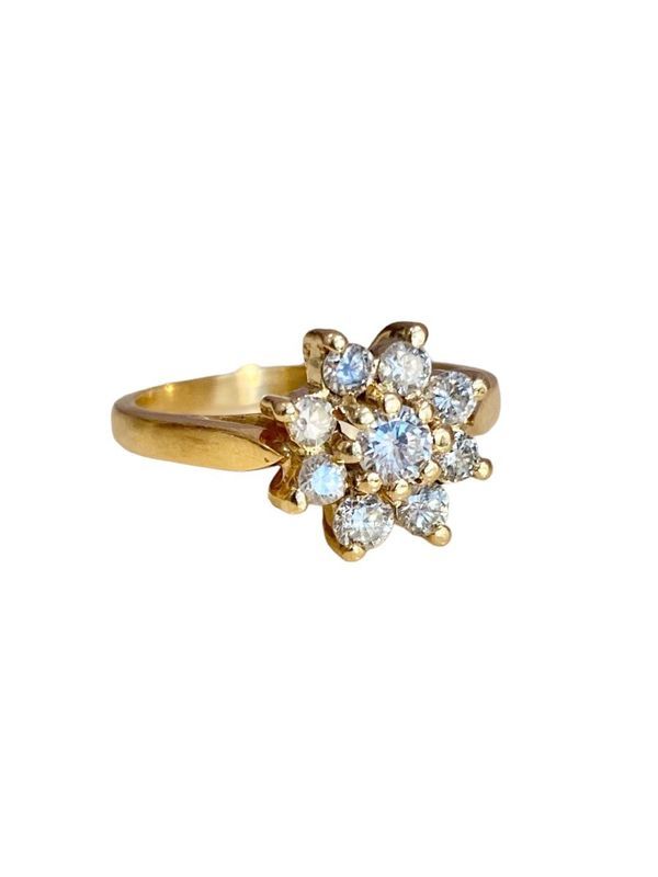 Bague, en or jaune 18k et diamants