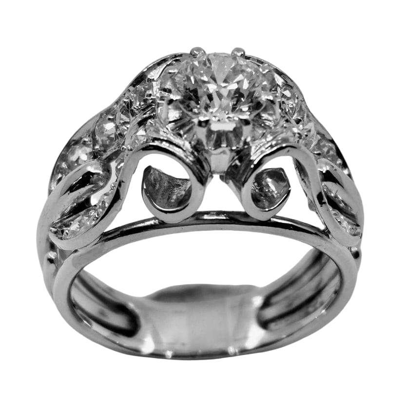Platinum and diamond ring
