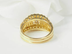 Bague solitaire en or jaune et diamants