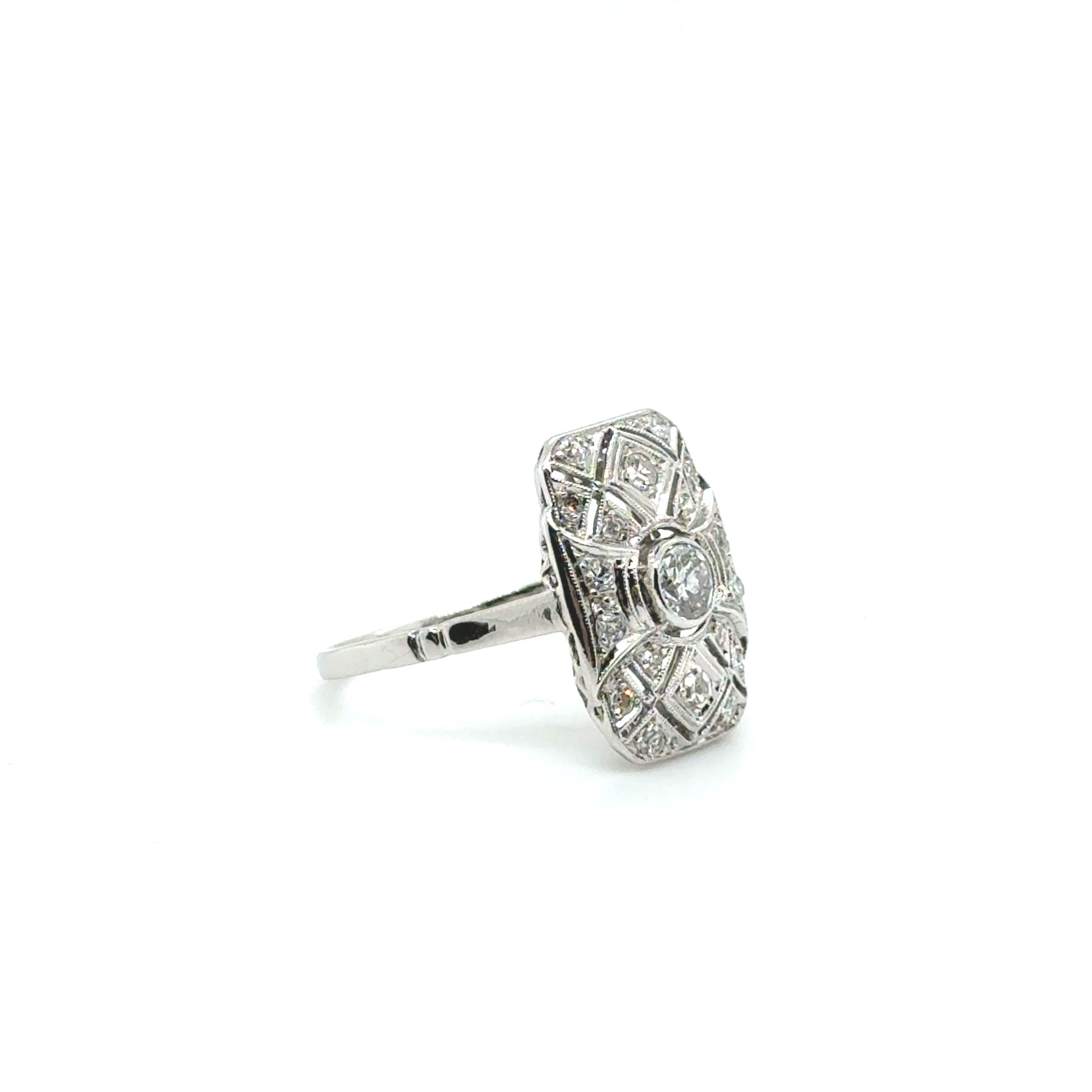 Art Deco - Platinum and Diamond Ring