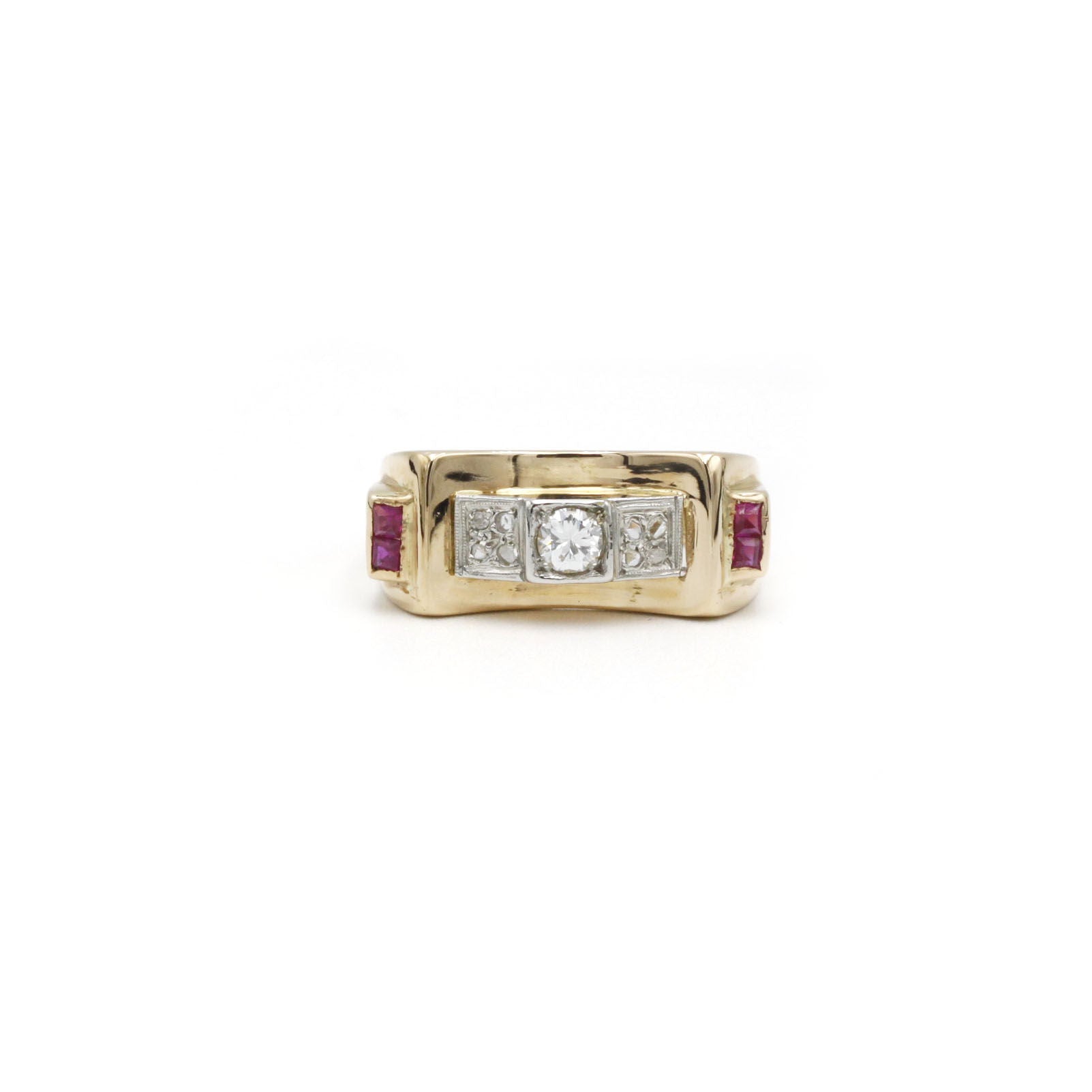 Bague - Or, Diamants & Rubis