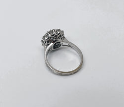Bague marguerite diamants en or blanc et platine
