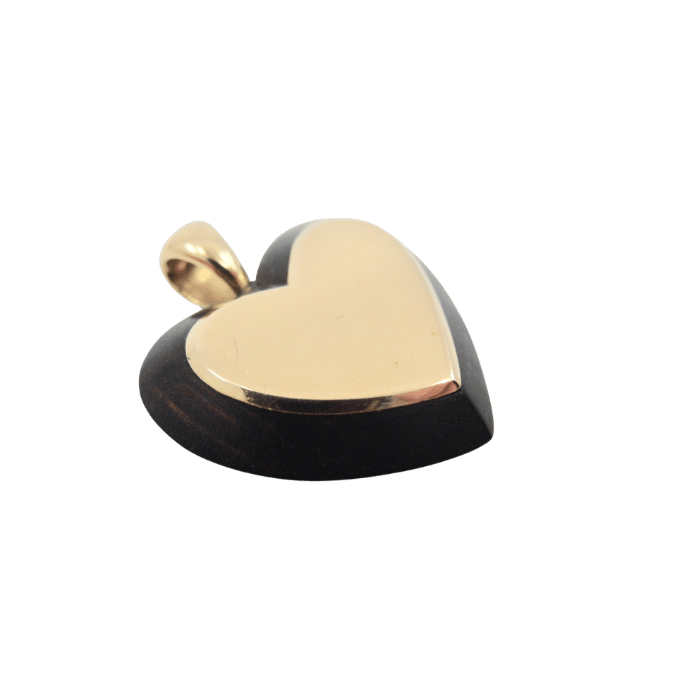 Pendentif Coeur en or jaune et bois d'amourette