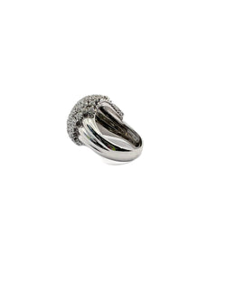 Dome ring in white gold and diamonds