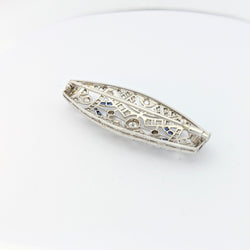 Broche en or blanc et platine diamants et saphirs