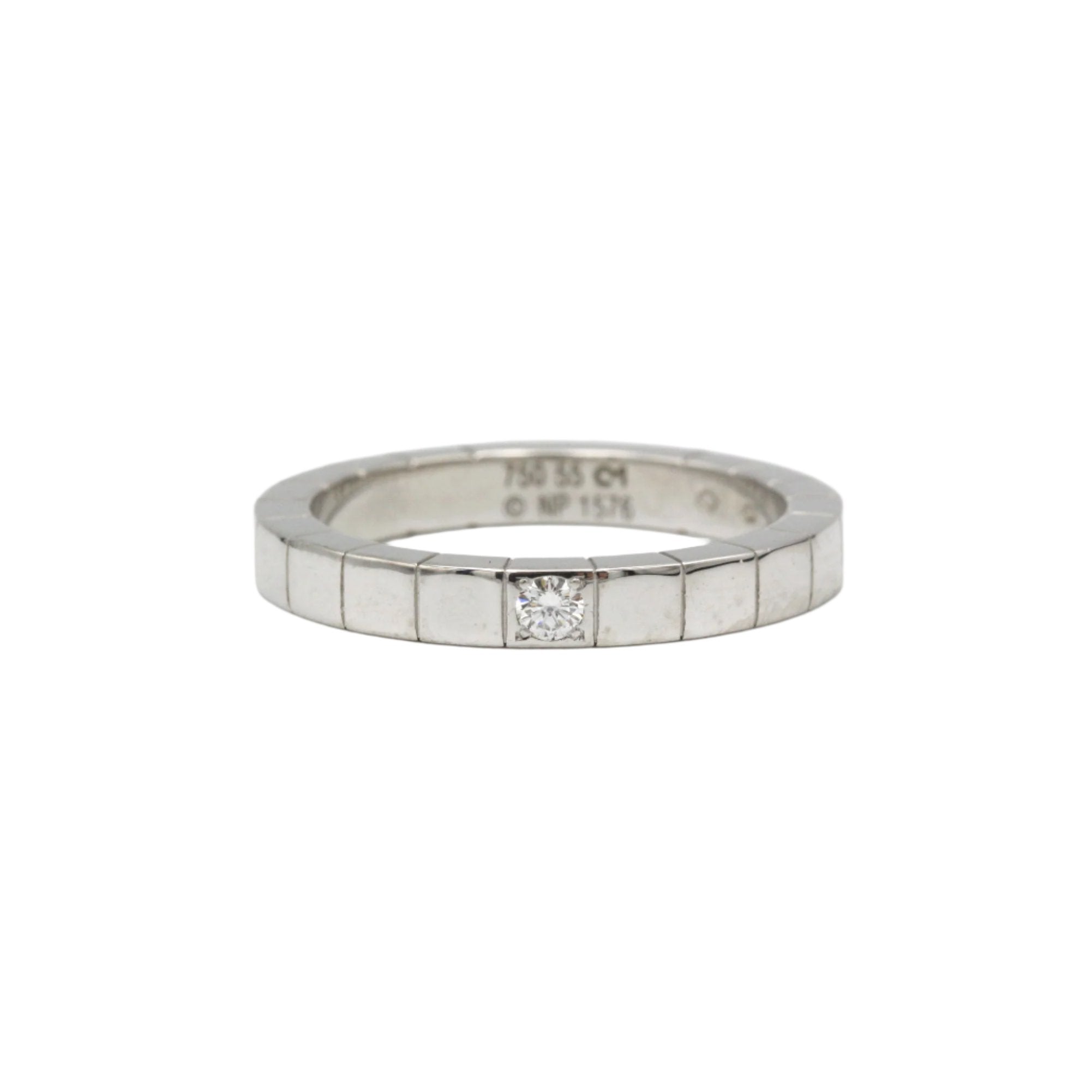 Bague Alliance CARTIER Lanière en or blanc et diamant