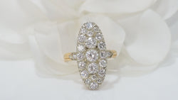 Bague marquise en or bicolore et diamants