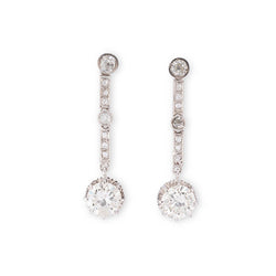Boucles d'oreilles Art Déco  Platine et Diamants