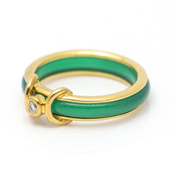 Bague en or avec agate et diamant. Deuxième main