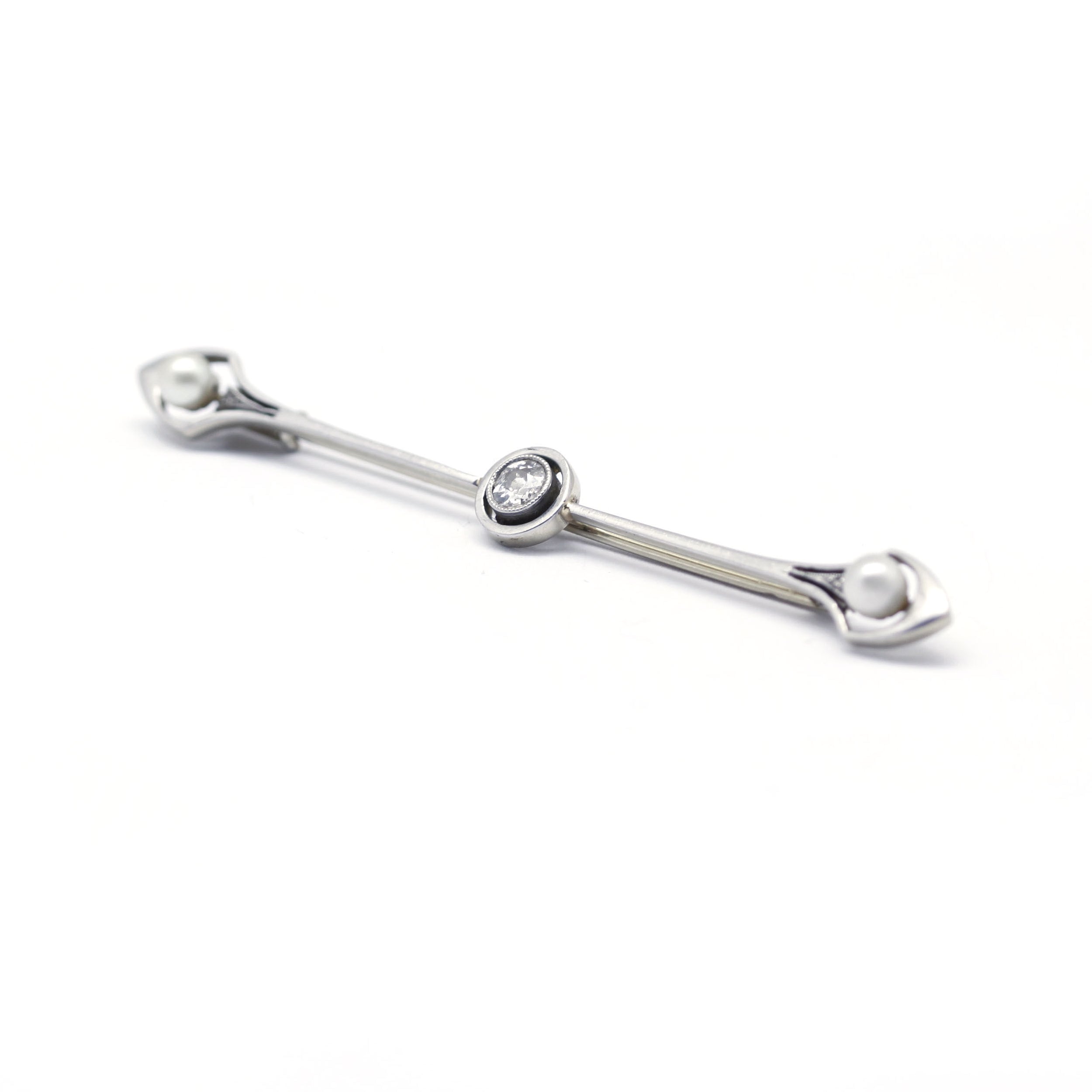 Broche - Or, Diamants et Perles