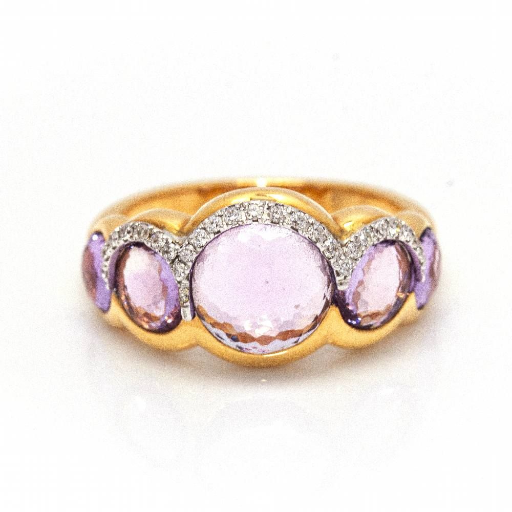 Rose gold ring with amethyst