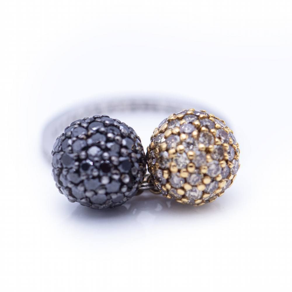 Bague Signature Bicolore avec Diamants