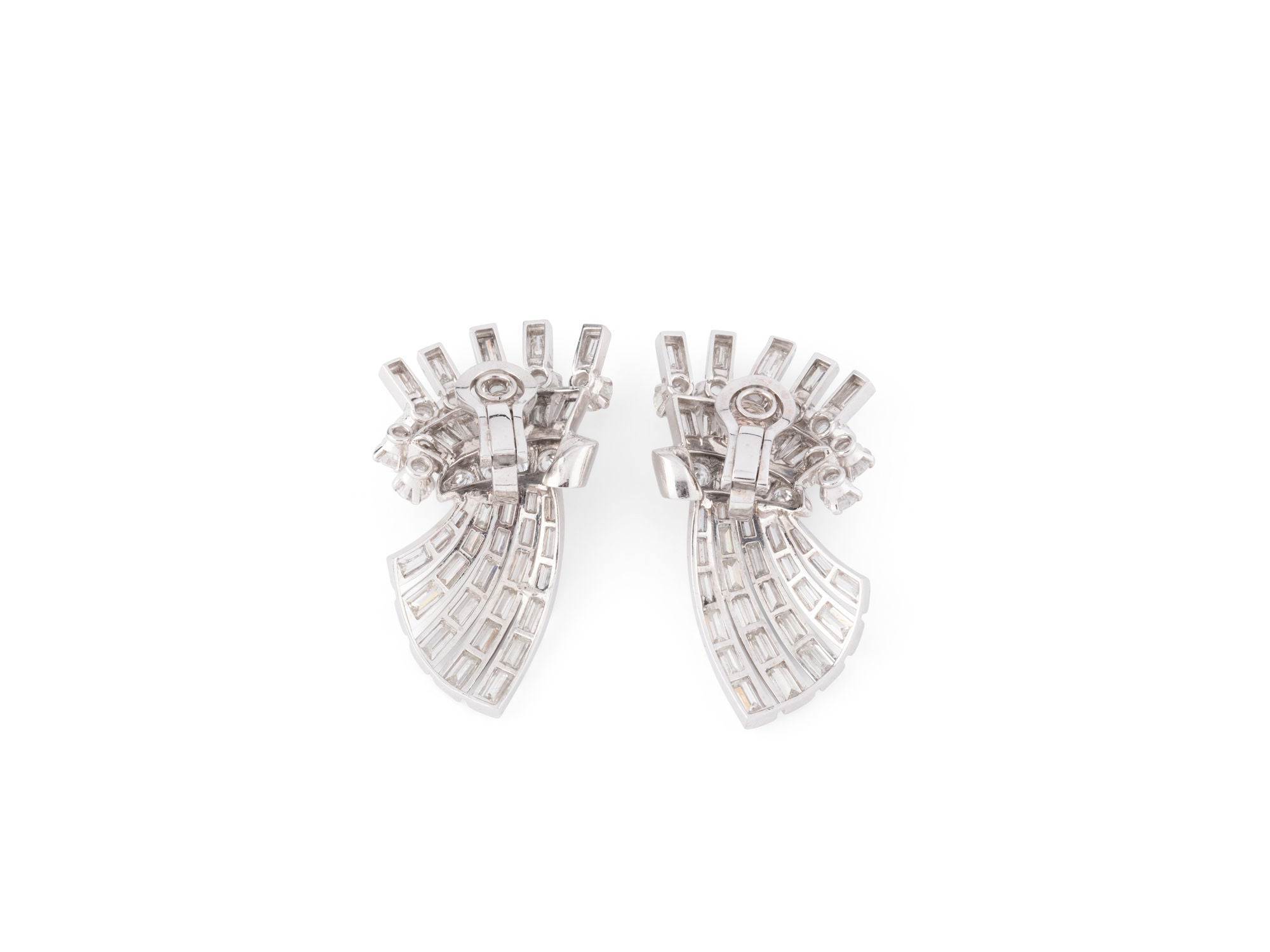 Boucles d'oreilles Clips en or blanc et diamants