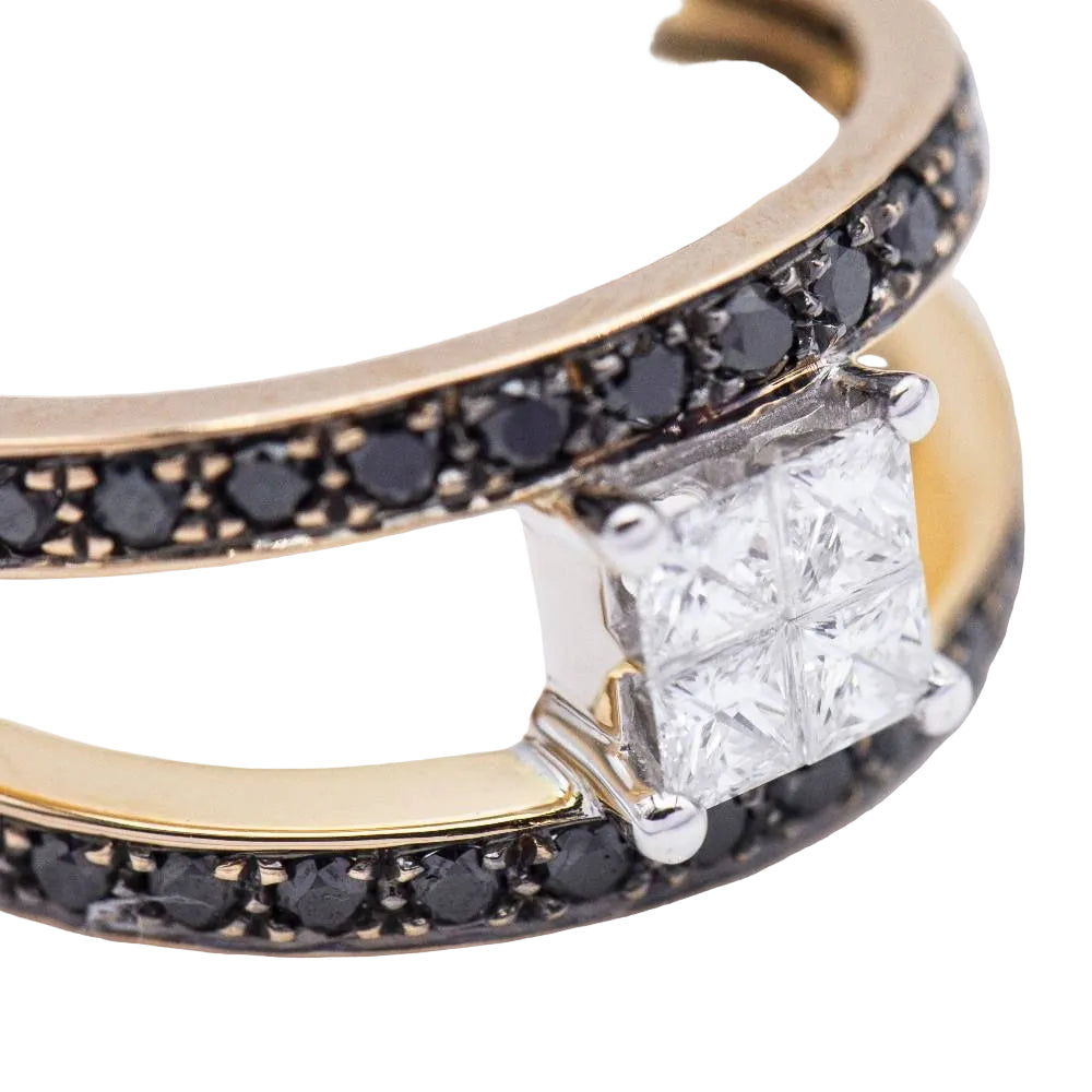 Bague en or et diamant Monture invisible d'occasion