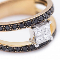Bague en or et diamant Monture invisible d'occasion