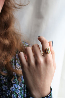 Oval Openwork Sapphire Ring