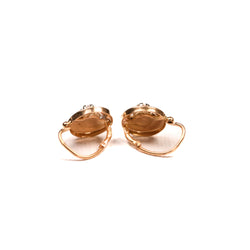 Earrings DORMEUSES Guilloché in yellow gold and diamonds