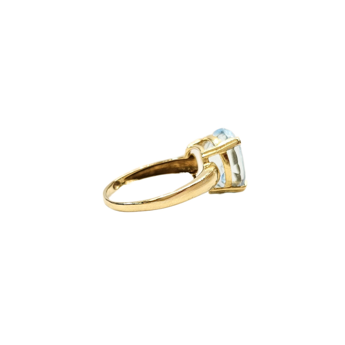 18K yellow gold ring with natural oval-cut Topaz - Size EU53