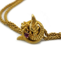 Sautoir Pendentif - Or et Rubis