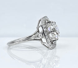 Ring Art Deco in paltinium and diamond