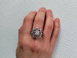 White Gold and Diamond Star Ring