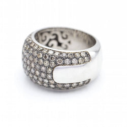 Used white and pink gold ring with diamonds