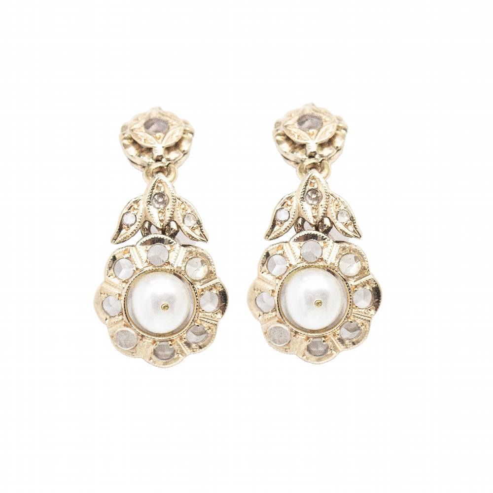 Boucles d'oreilles originales 1810 FLEUR avec diamants