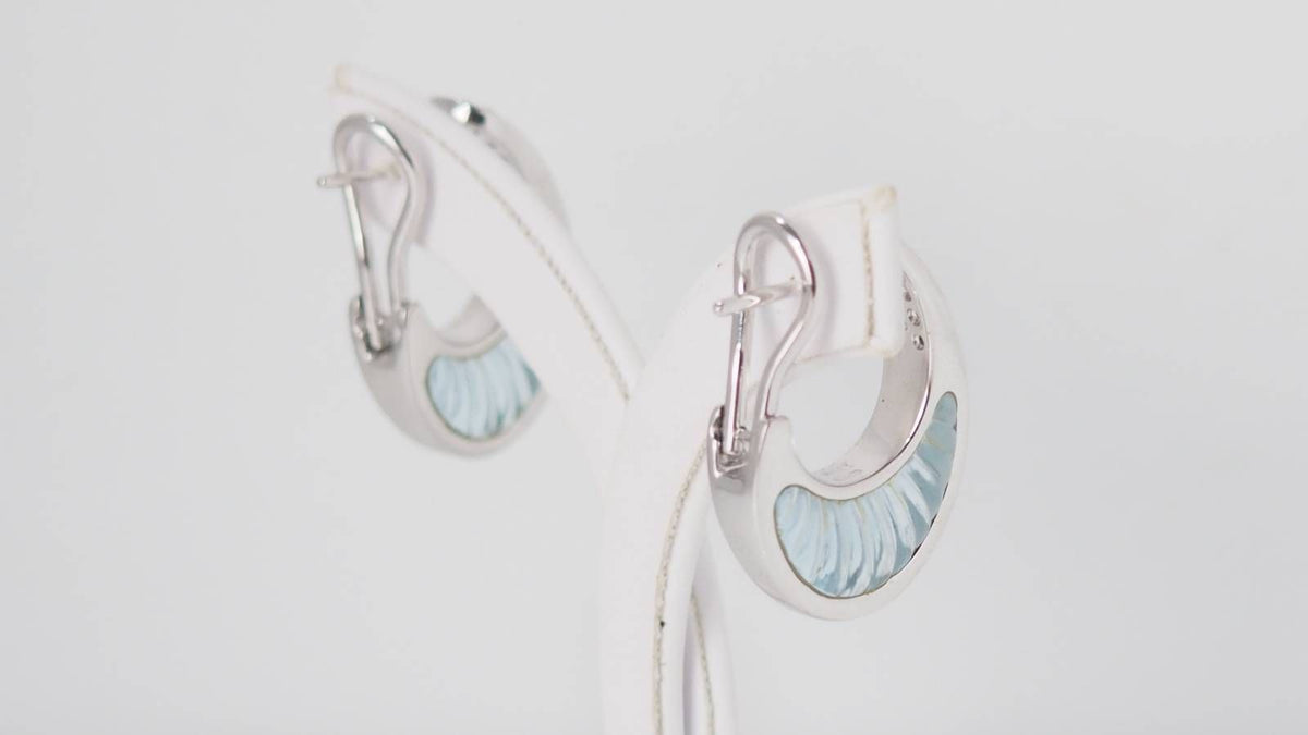 Clips earrings in white gold with Aquamarines and Diamonds