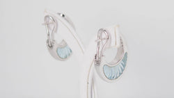 White gold aquamarine and diamond earrings 