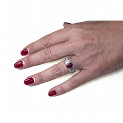 Bague BIRMANIA en or blanc et rubis