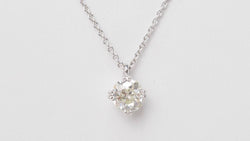 White gold and 1.40ct diamond solitaire necklace