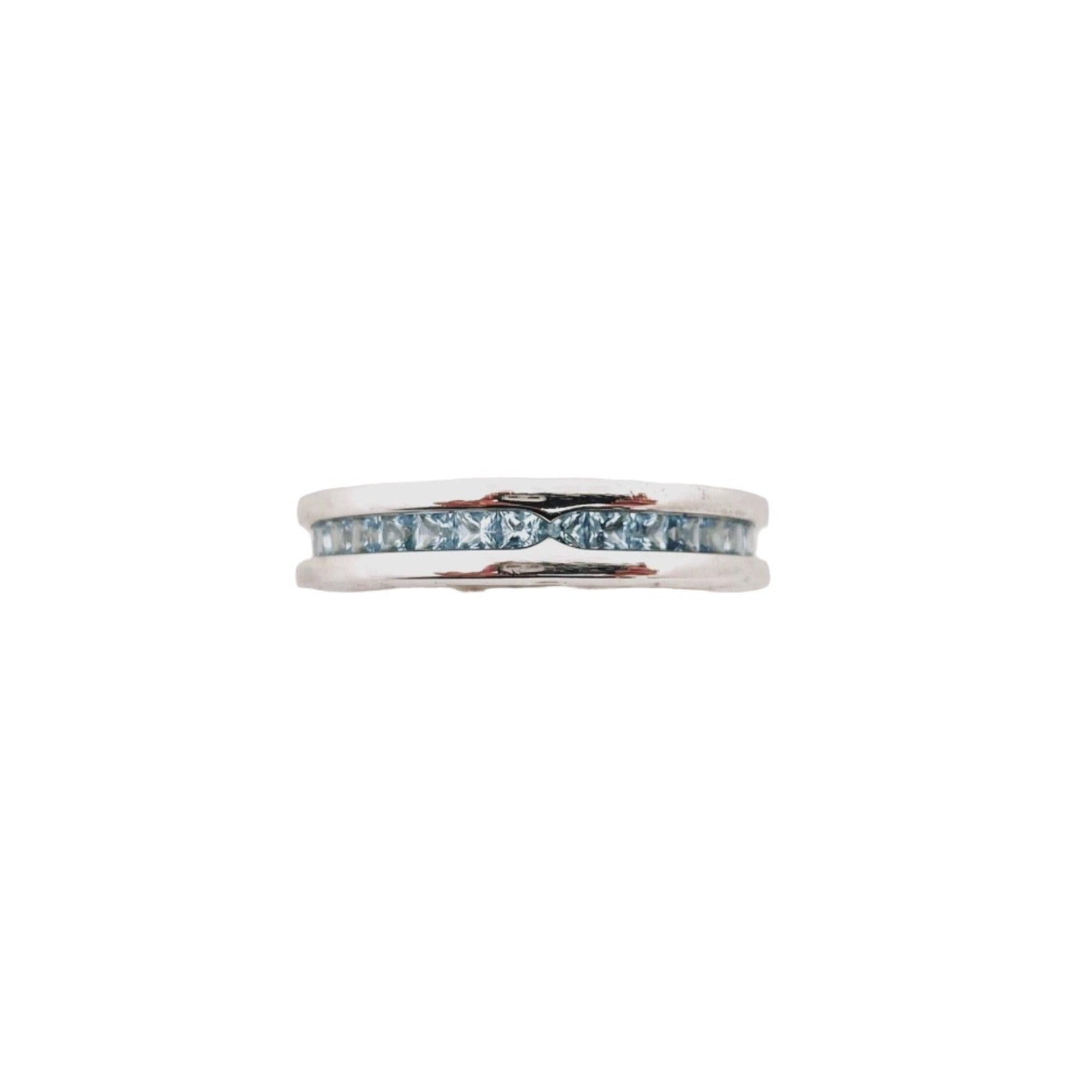 Bague Bandeau BULGARI B.Zero1, en or blanc et topazes bleues