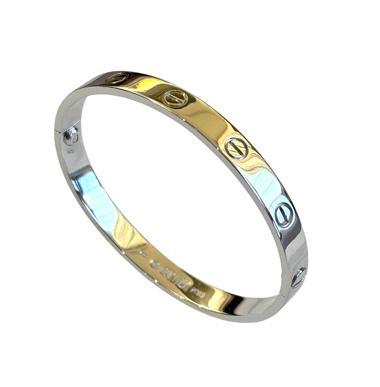 Bracelet Cartier Love en or blanc, taille 17