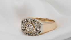 Two-tone gold and diamond ring 